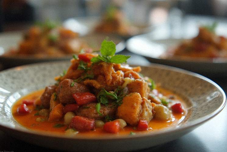 Fotografía de comida de un plato gourmet en un restaurante